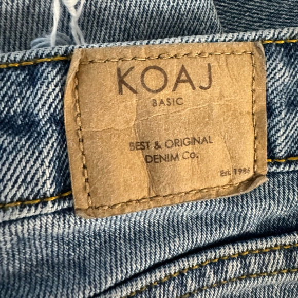 Koaj Norini Boyfriend Straight Leg Jeans Women's 4 Blue Distressed Medium Wash - Picture 7 of 10